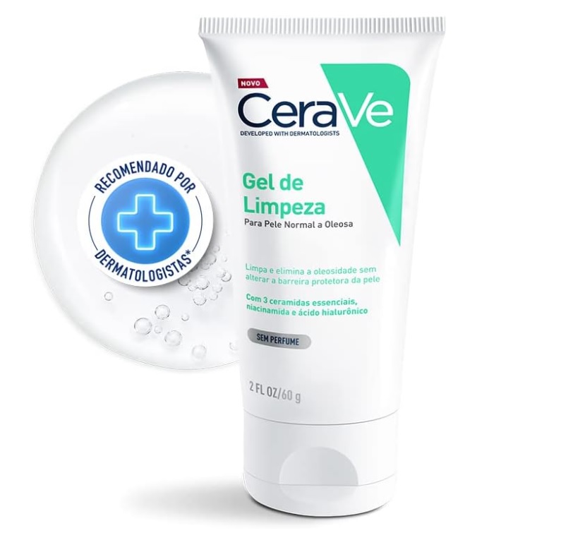 CeraVe, Gel de Limpeza Facial para pele oleosa, com Ácido Hialurônico e Niacinamida