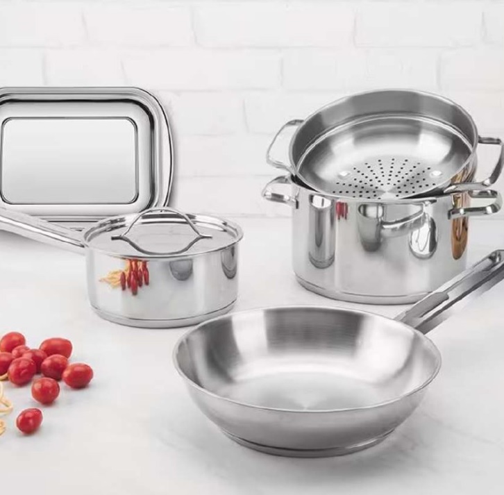 Conjunto de Panelas 5 Peças Tramontina Ísis em Aço Inox com Fundo Triplo – Inox