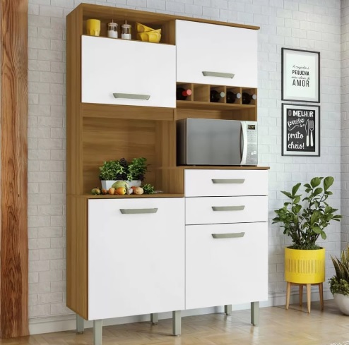 Cozinha Compacta Nesher Nath Nicho para – Micro-ondas 4 Portas 2 Gavetas