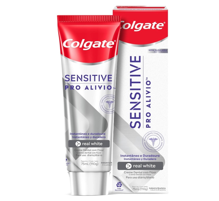 Creme Dental para Sensibilidade Colgate Sensitive Pro-Alívio Real White 110g