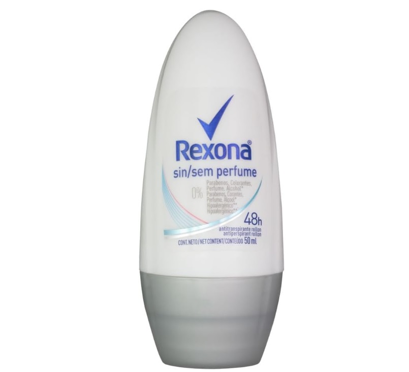 Desodorante Antitranspirante Roll On Rexona SEM PERFUME 50ml