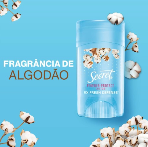 Desodorante em Gel Antitranspirante Secret Proteção de Algodão 45g
