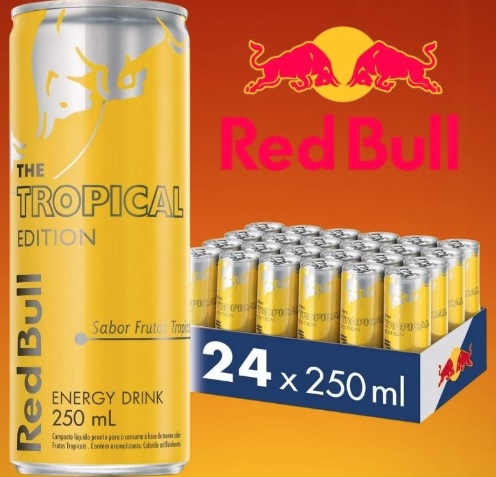 Energético Red Bull Energy Drink, Tropical, 250ml (24 latas)