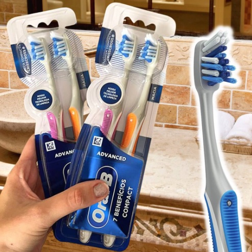 Escova Dental Oral-B 7 Benefícios Compact – 2 Unidades