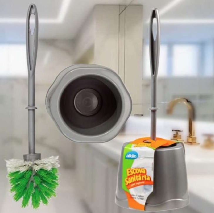 Escova Sanitária com Suporte Banheiro, Alklin