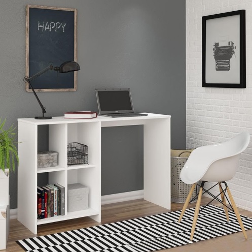 Escrivaninha com 4 nichos MATRIX cor Branco – Artely
