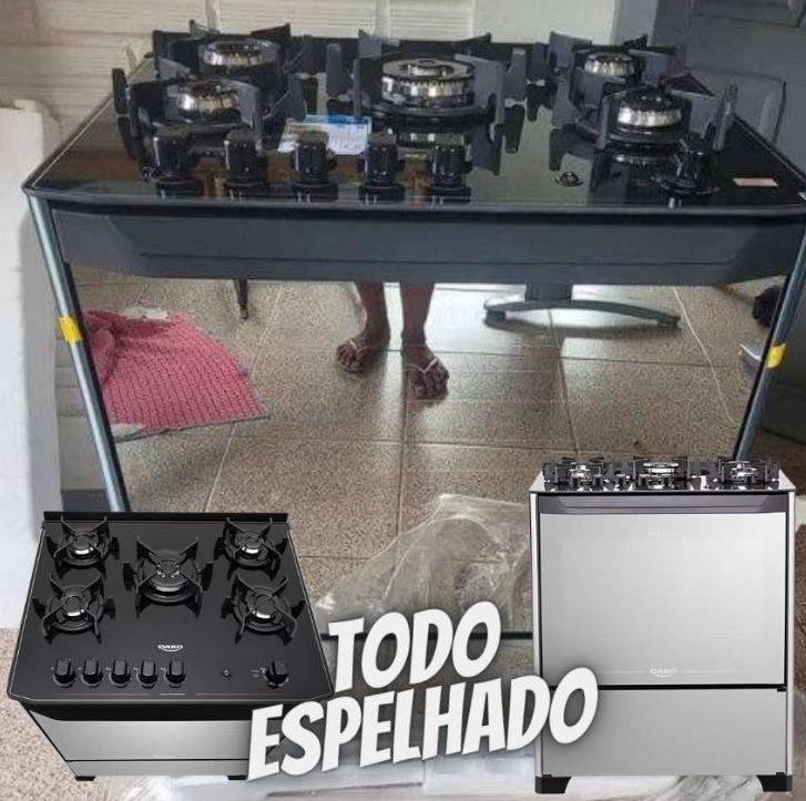 Fogão 5 bocas Dako Magister Style com Mesa de Vidro e Tripla Chama – Bivolt