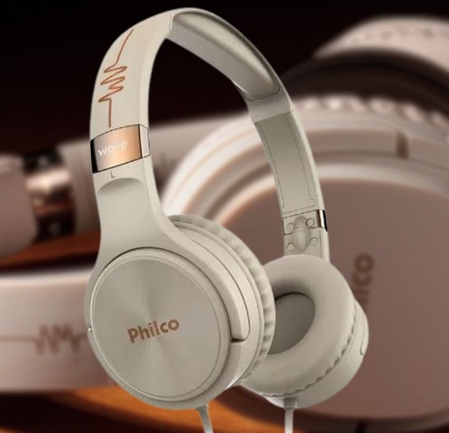 Fone de ouvido over-ear Philco Wave PFO02 bege
