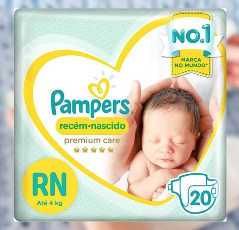 Fraldas Pampers Recém Nascido Premium Care RN 20 Unidades