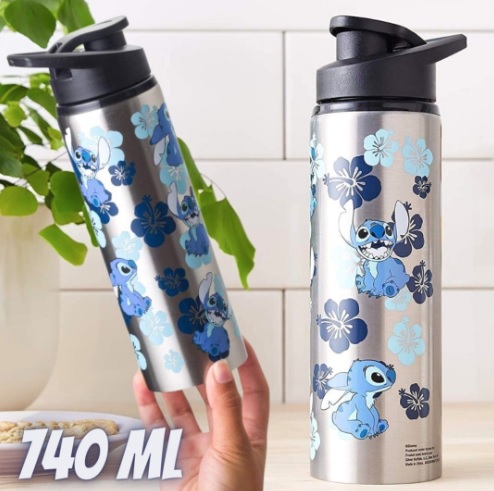 Garrafa térmica Silver Buffalo Lilo e Stitch, aço inoxidável, 740 ml