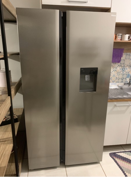 Geladeira inverter frost free Philco PRF504ID aço com freezer 486L 127V