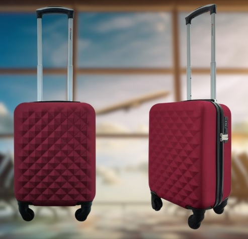 Gladiador Mala Rígida Fibra com Rodinhas 360° Cereja