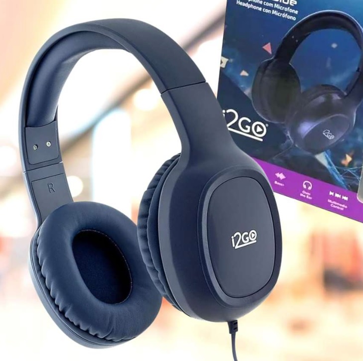 Headphone Com Microfone Bass Go Deep Blue I2GO 1,2m Preto – I2GO Plus