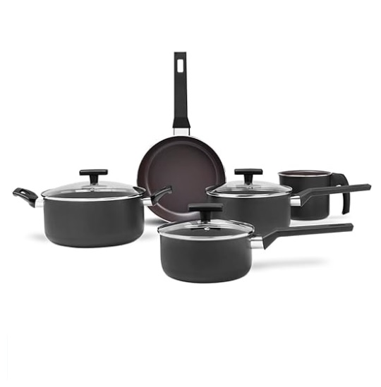 Jogo de Panelas 5 Peças Ceramic Life Preserve – Cinza