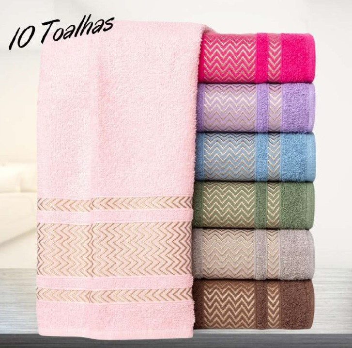 Kit 10 Toalhas de Rosto Macia Felpudas Bali 100% Algodão – 45x70cm (Cores Variadas)