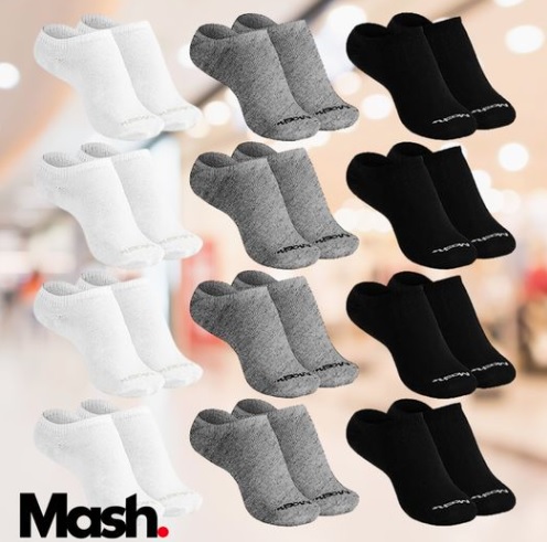 Kit 12 Pares Meias Sapatilha Invisível Esportiva Active Mash Algodão