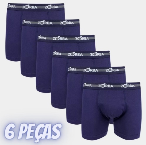 Kit Cueca Boxer Zorba 6 Peças