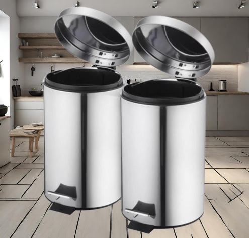 Kit com 2 Unidades Lixeira 3 Litros Inox Just Home Collection – Just Home Colletion