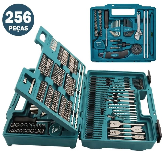 Kit de Acessórios Makita 256 Peças