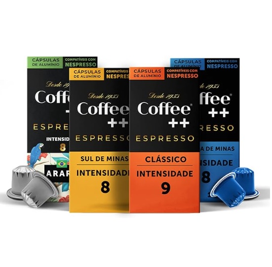 Kit de Cápsulas de Café Coffee Mais, compatível com Nespresso, contém 40 cápsulas