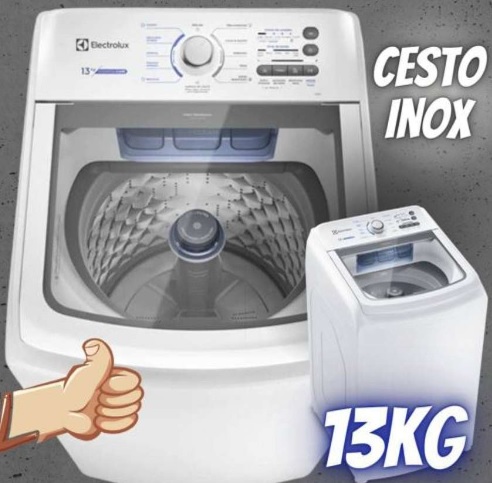Máquina de Lavar Electrolux 13kg Branca Essential Care com Cesto Inox e Jet&Clean (LED13)