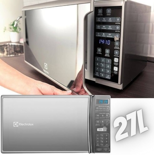 Micro-ondas 27L Prata Espelhado com 55 receitas pré-programadas MS37R Electrolux 127V