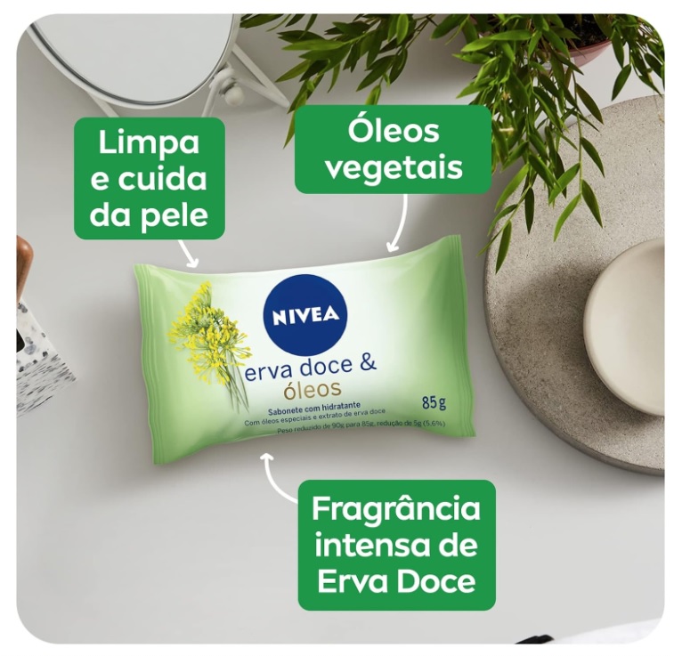 NIVEA Sabonete em Barra Erva Doce & Óleos 85g