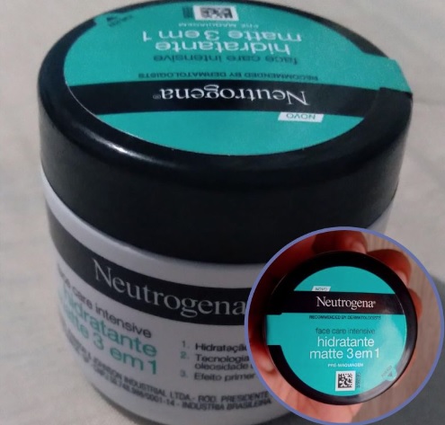 Neutrogena Hidratante Facial Matte 3 em 1 Face Care Intensive, 100g