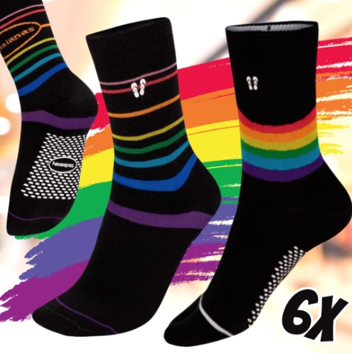 Oferta em Kits de 6 Pares de Meias Havaianas Pride