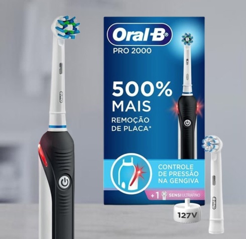 Oral-B PRO Series 2: Escova de dentes elétrica com cabo recarregável, timer, 2 modos de escovação e 1 cabeça
