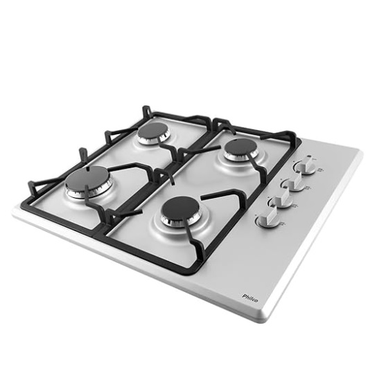 Fogão cooktop gás Philco Branca PCT04I prateado 127V/220V