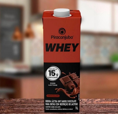 Whey Zero Lactose Sabor Chocolate Piracanjuba 15g de proteína 1 Litro