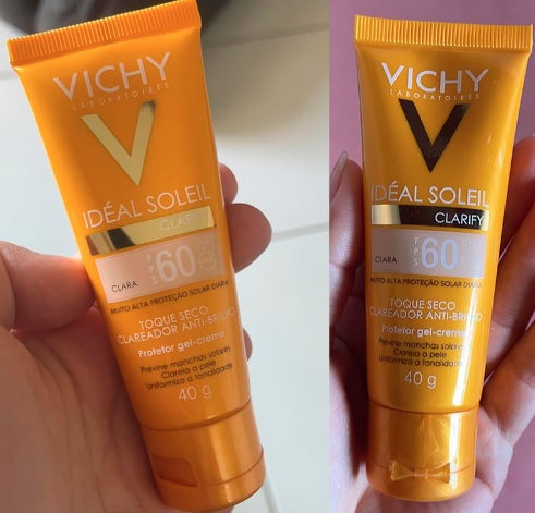 Protetor Solar Facial com Cor Vichy Idéal Soleil Clarify FPS60-40g