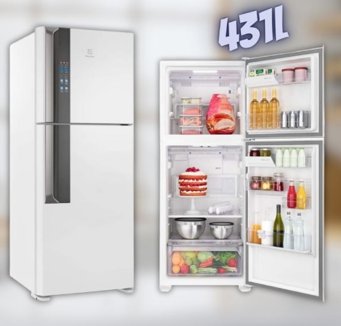 Refrigerador 431L 2 Portas Frost Free Inverter 220 Volts, Branco, Electrolux