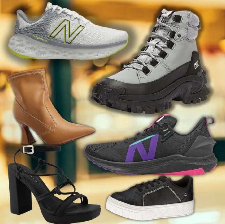 Seleção 50% Off na seção de tênis e sapatos