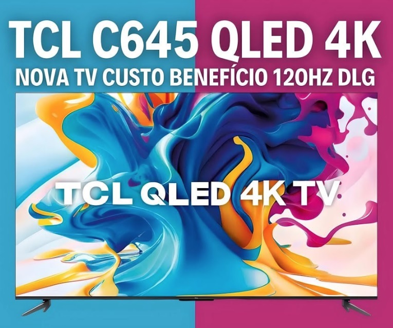 Smart TV QLED 50″ 4K UHD TCL C645 Google TV, Dolby Vision Atmos, DTS, HDR10+