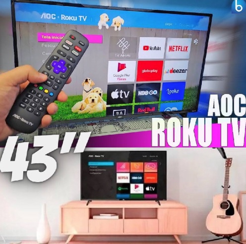 Smart Tv 43” Full Hd Com Roku Tv 43s5135/78g Aoc Bivolt