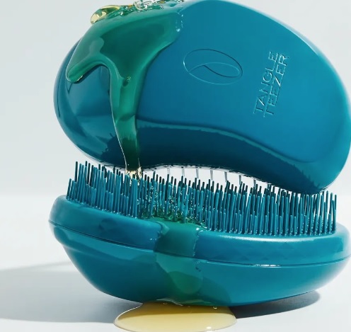 Tangle Teezer – Escova de cabelo desembaraçadora à base de plantas Plant Brush, Cor: Azul