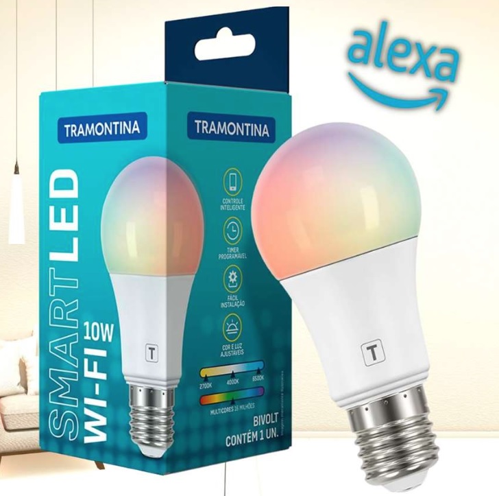 Lâmpada SmartLED Inteligente Tramontina E27 (Compatível Alexa) Wifi 10W – 58020117