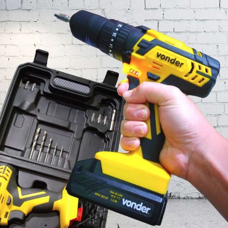 Vonder Parafusadeira Furadeira 3/8′ Bateria Intercambiável De 18 V Sem Bateria E Sem Carregador Ipfv 1820