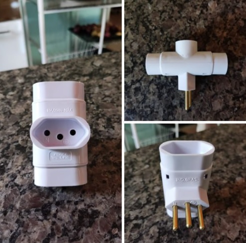 Adaptador Para Tomada Pino Multiplicador Tripolar Branco, Force Line, 0180100004