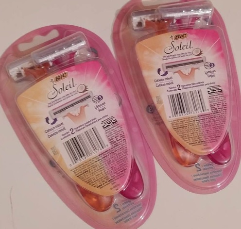 Aparelho de Depilar BIC Soleil, Rosa e Laranja, 2 unidades, 929994, Dupla Fita Lubrificante com Leite de Coco