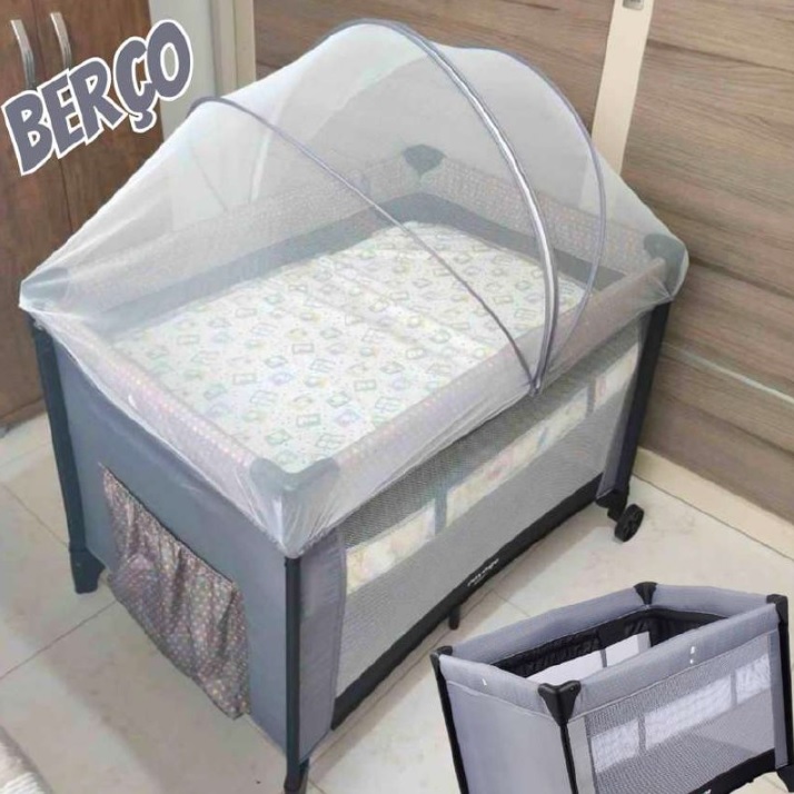 Berço Portátil Sleep Cinza – Voyage