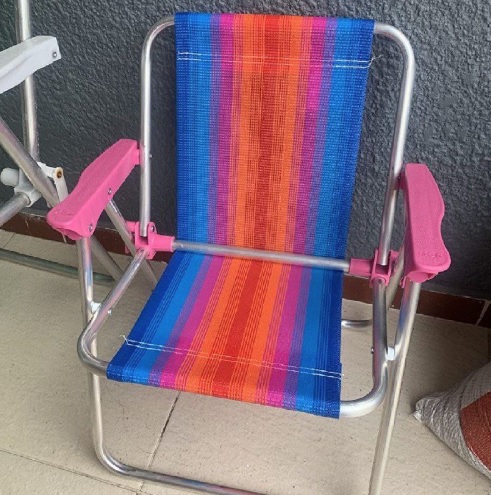 Cadeira Infantil Alta Alumínio Rosa Mor