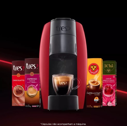 Cafeteira Espresso LOV Vermelha Automática 127V – TRES 3 Corações