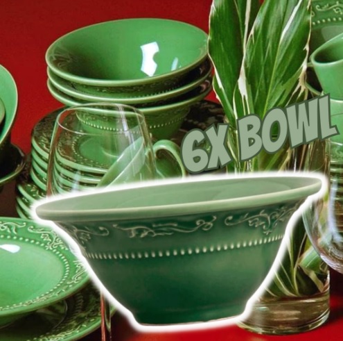Conjunto C/ 6 Bowl Roma Verde Sálvia 367 ml