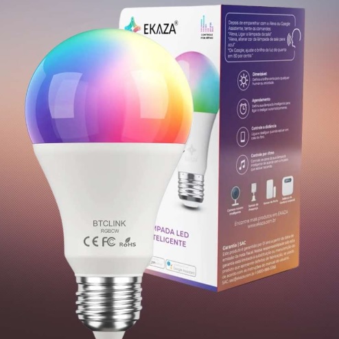 EKAZA, Lâmpada Smart Inteligente, com 16 milhões de cores Wi-Fi compatível com Alexa e Google home