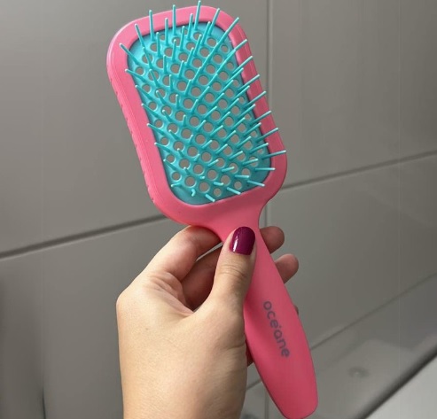 Escova Raquete Vazada, Océane, Rosa, 1 unidade