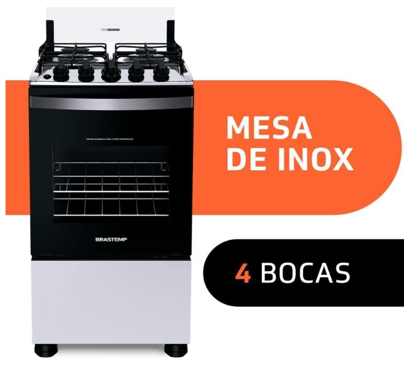 Fogão Brastemp 4 Bocas Branco – Bfo4nbb