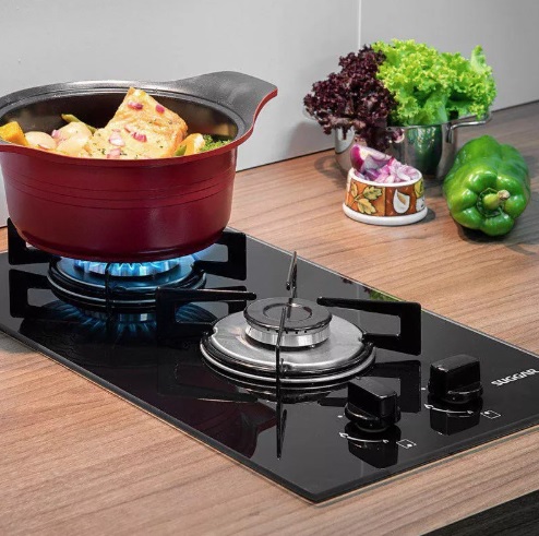 Fogão cooktop gás Suggar Premium FG2002VP preto 127V/220V